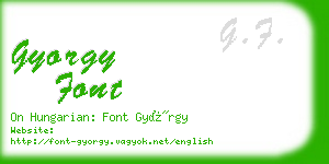 gyorgy font business card